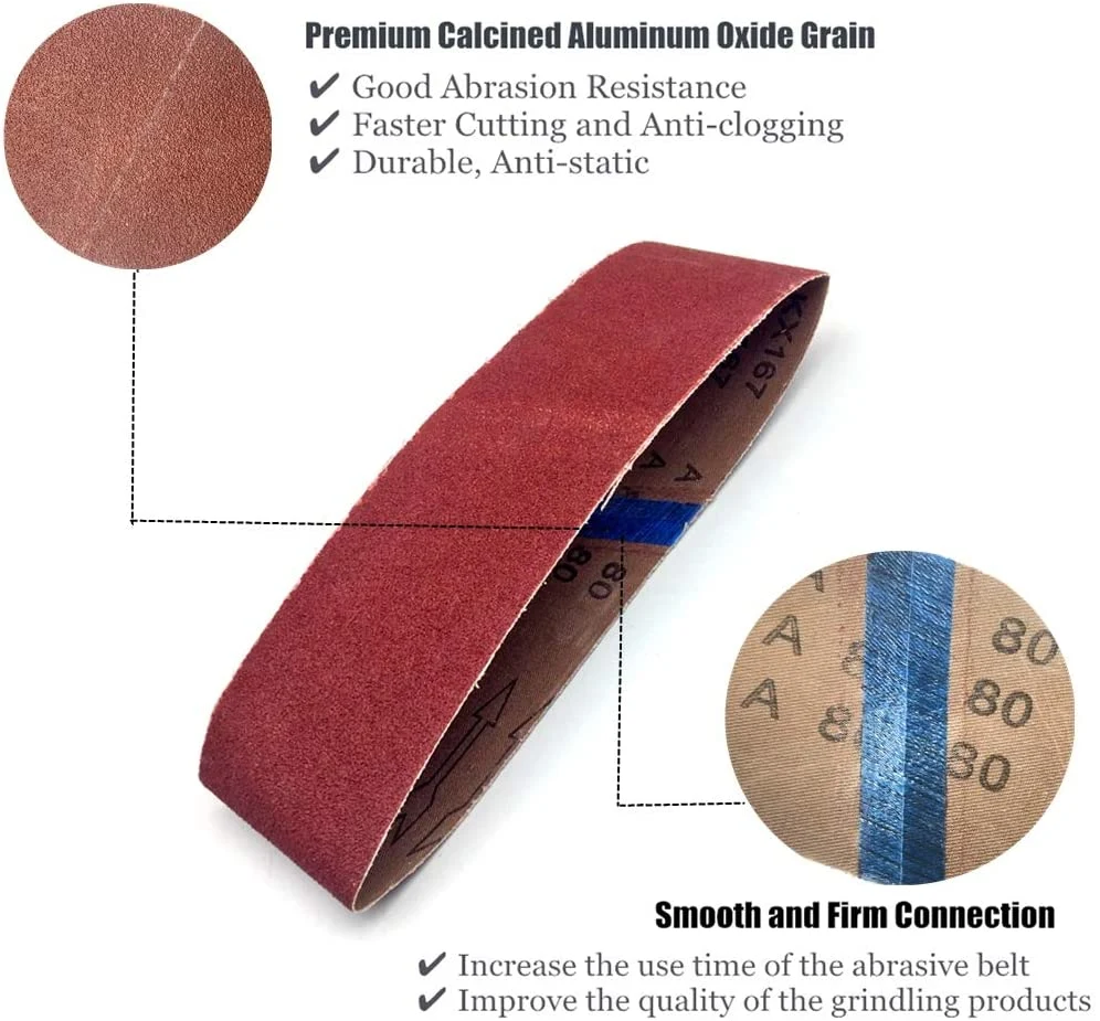 75*533mm Kx167 Sanding Belt Aluminum Oxide Emery Cloth Sand Belt for Wood