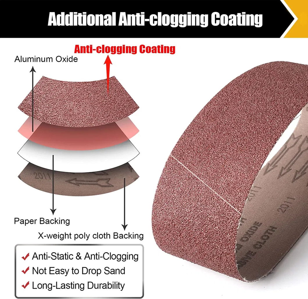 75*533mm Kx167 Sanding Belt Aluminum Oxide Emery Cloth Sand Belt for Wood